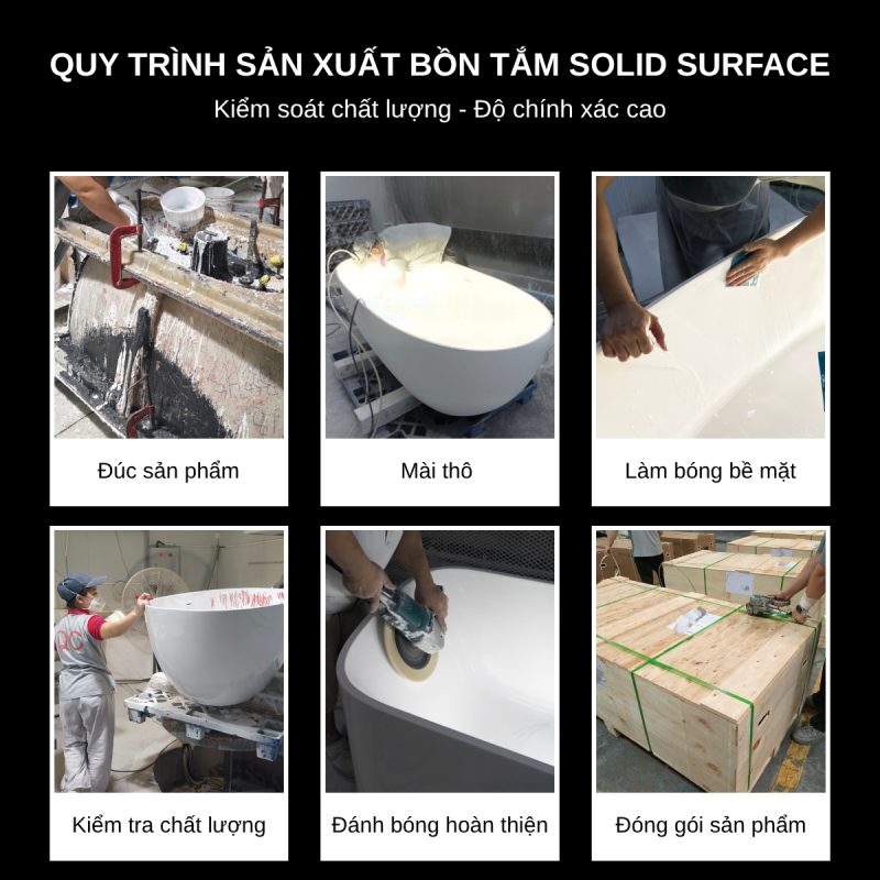 Quy trình sản xuất bồn tắm Solid Surface Nexus