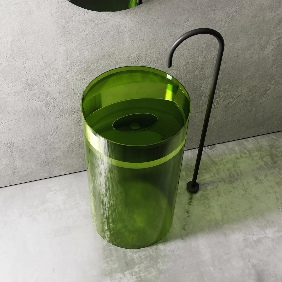 Lavabo trụ đặt sàn trong suốt NXB-Z205T