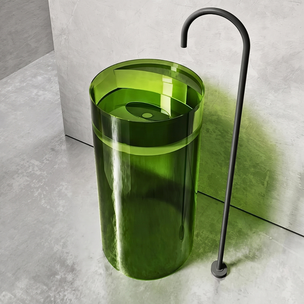Lavabo trụ đặt sàn trong suốt NXB-Z205T
