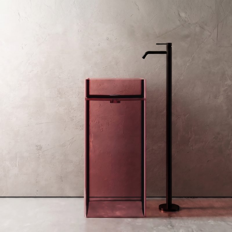 Lavabo trụ đặt sàn trong suốt NXB-Z20T