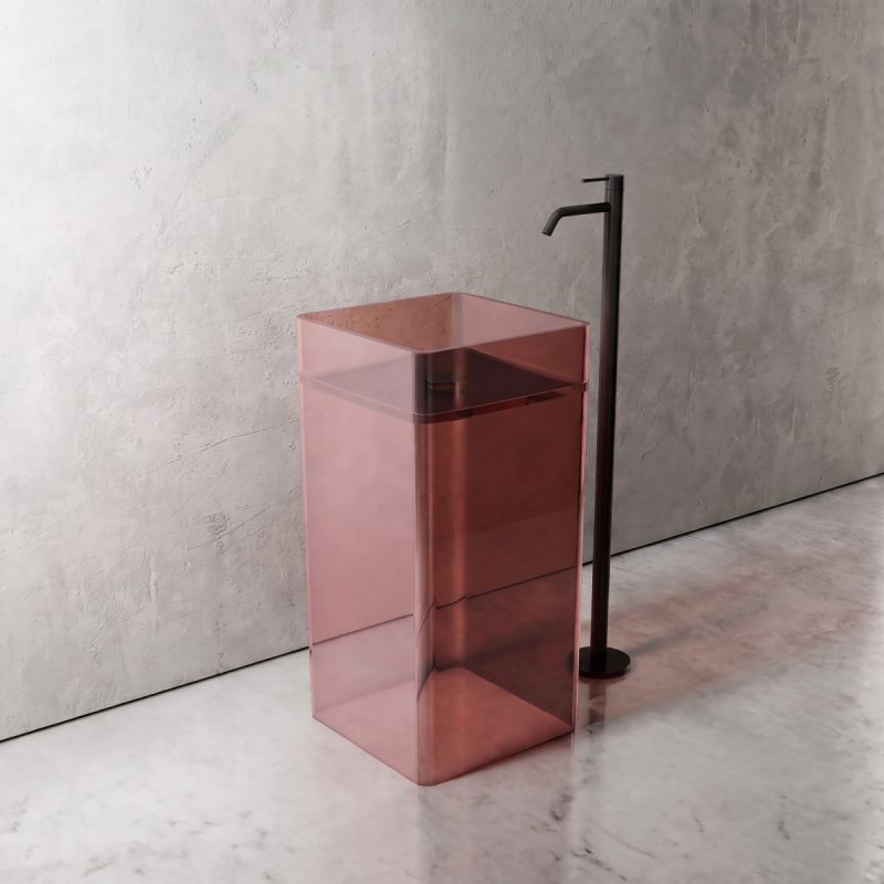 Lavabo trụ đặt sàn trong suốt NXB-Z20T