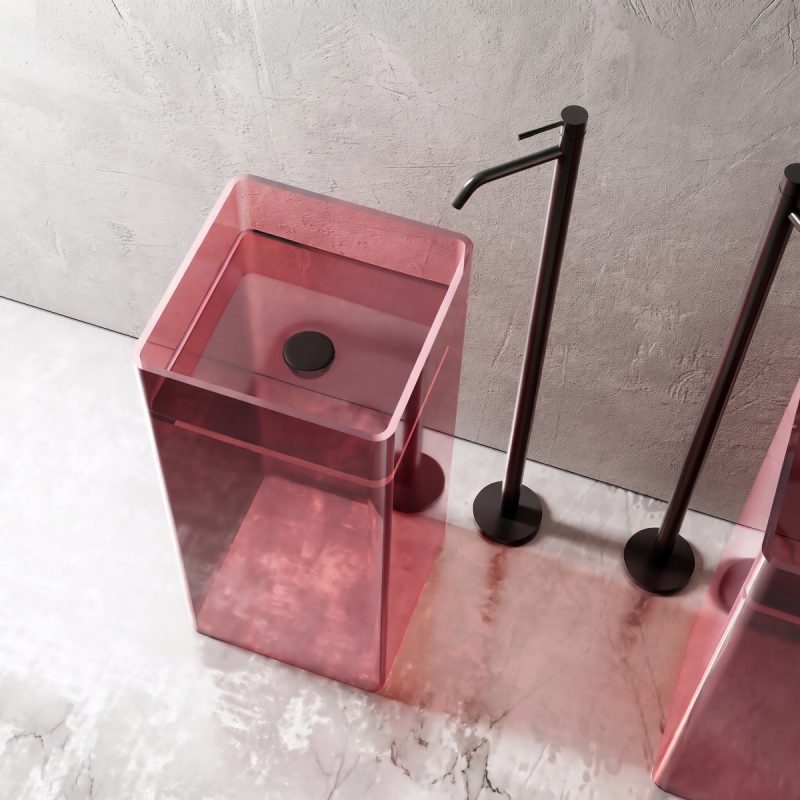 Lavabo trụ đặt sàn trong suốt NXB-Z20T