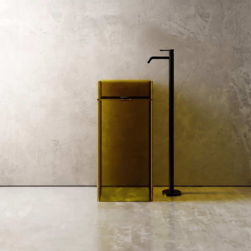 Lavabo trụ đặt sàn trong suốt NXB-Z21T