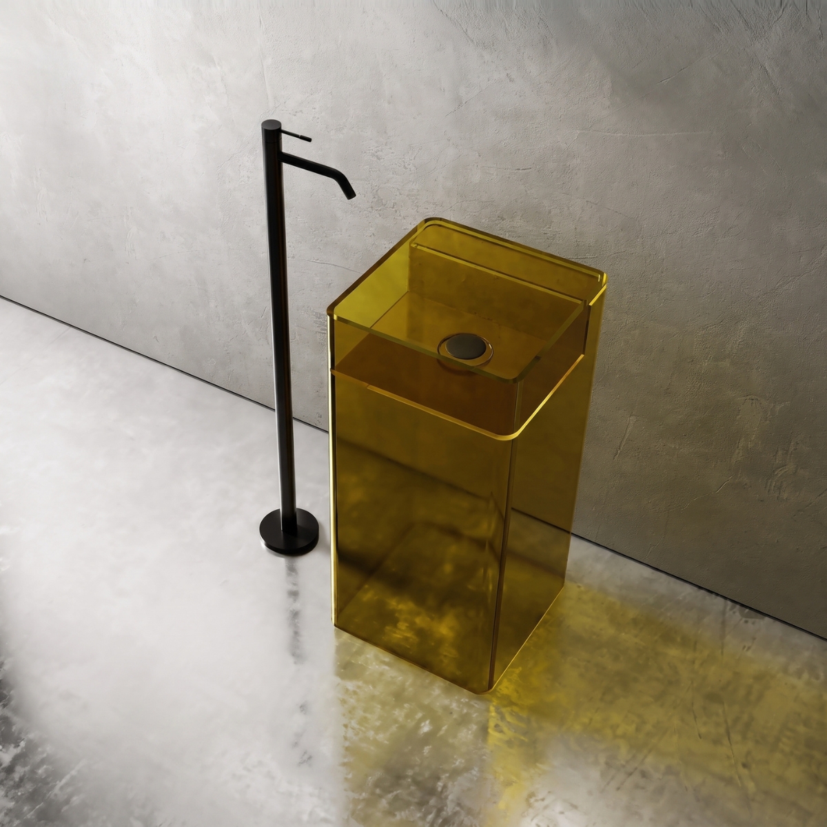 Lavabo trụ đặt sàn trong suốt NXB-Z21T