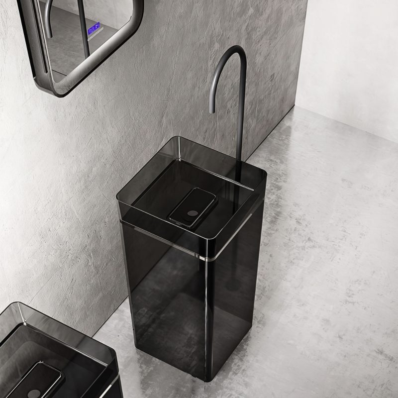 Lavabo trụ đặt sàn trong suốt NXB-Z231T