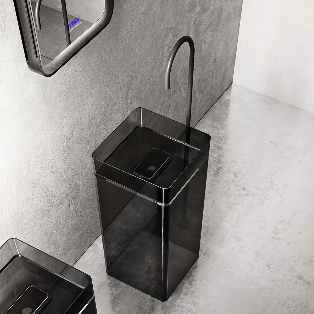 Lavabo trụ đặt sàn trong suốt NXB-Z231T