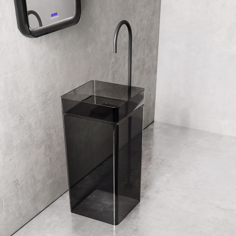 Lavabo trụ đặt sàn trong suốt NXB-Z231T