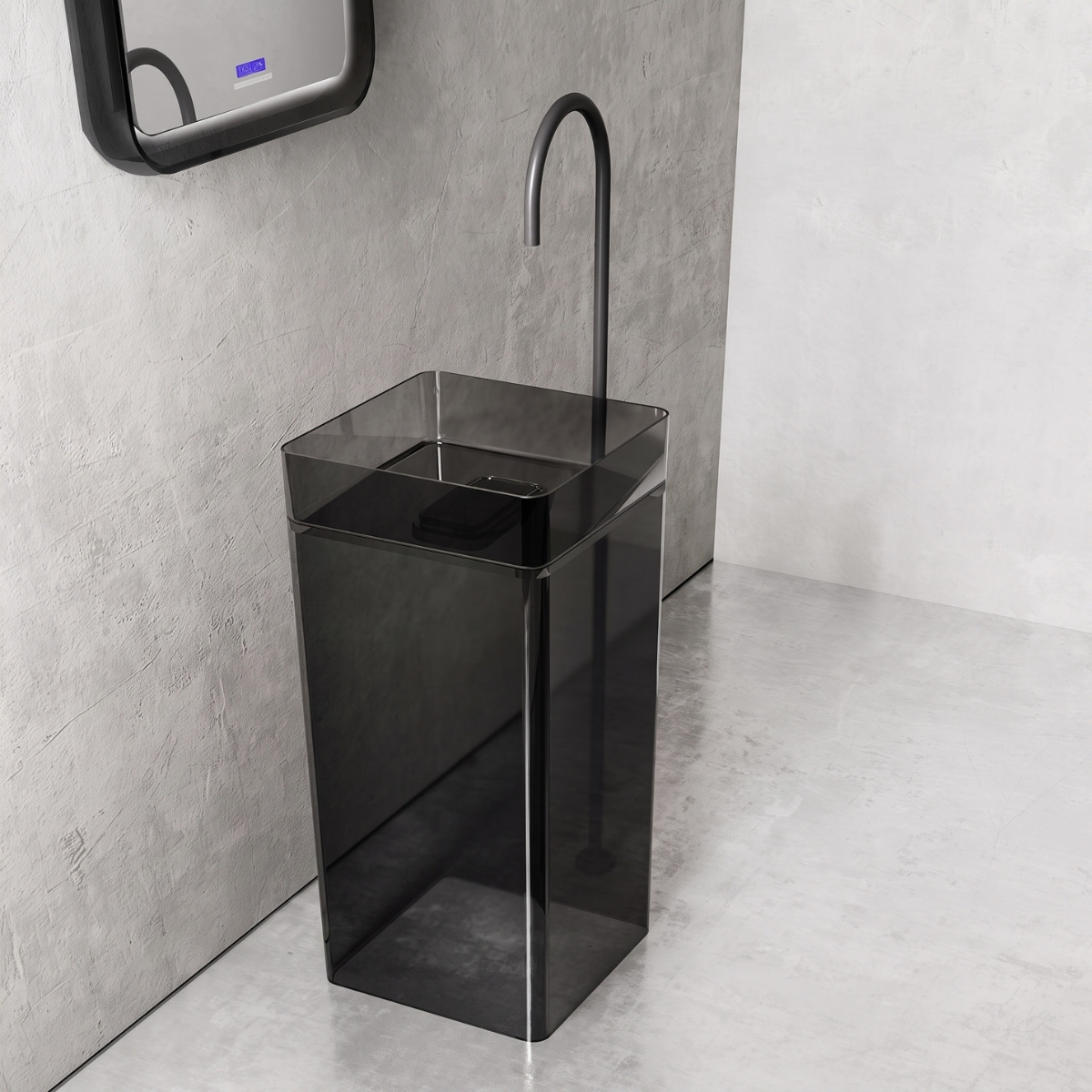 Lavabo trụ đặt sàn trong suốt NXB-Z231T