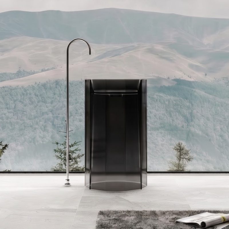 Lavabo trụ đặt sàn trong suốt NXB-Z319T