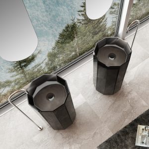 Lavabo trụ đặt sàn trong suốt NXB-Z319T