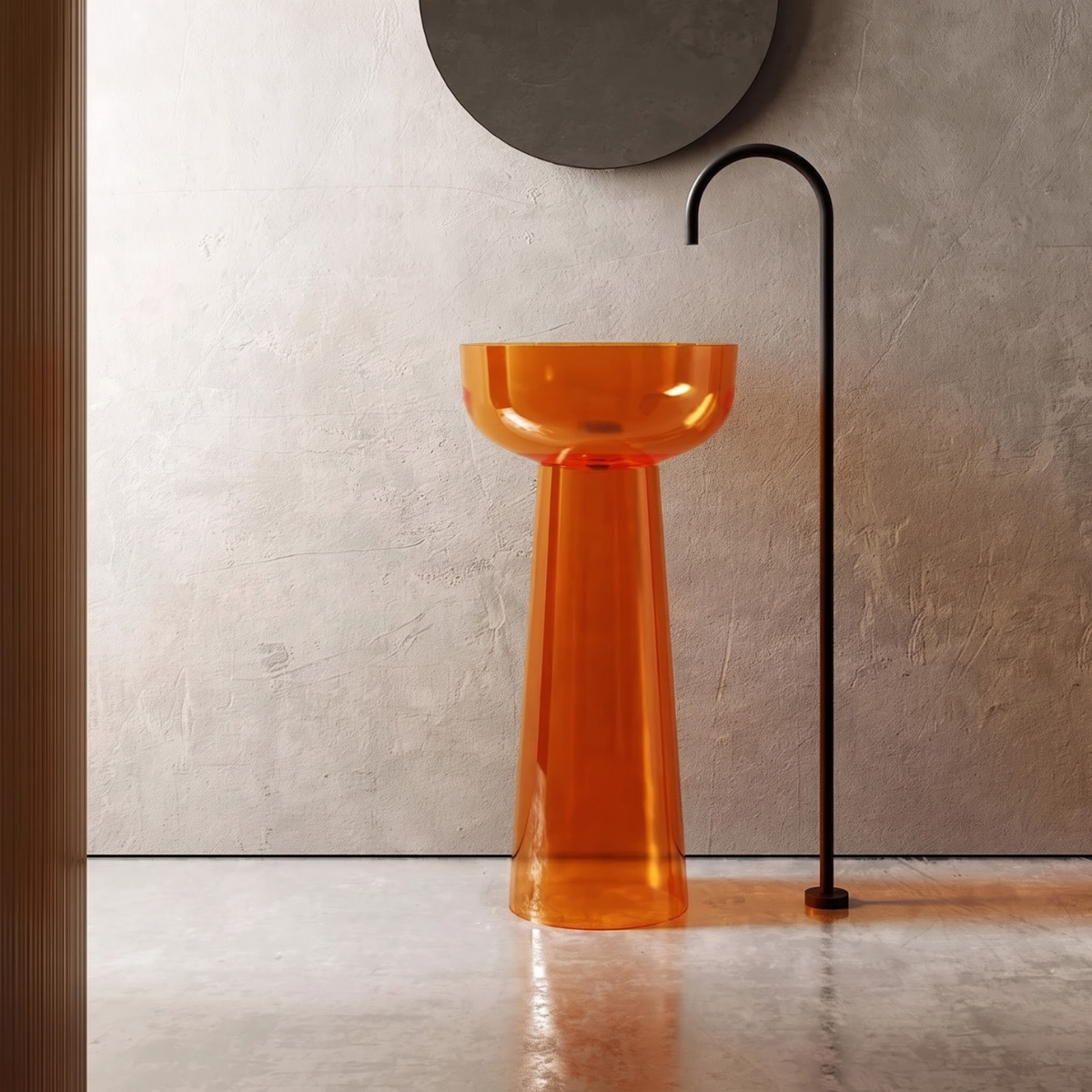 Lavabo trụ đặt sàn trong suốt NXB-Z323T