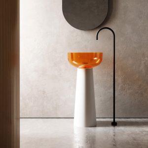 Lavabo trụ đặt sàn trong suốt NXB-Z323T