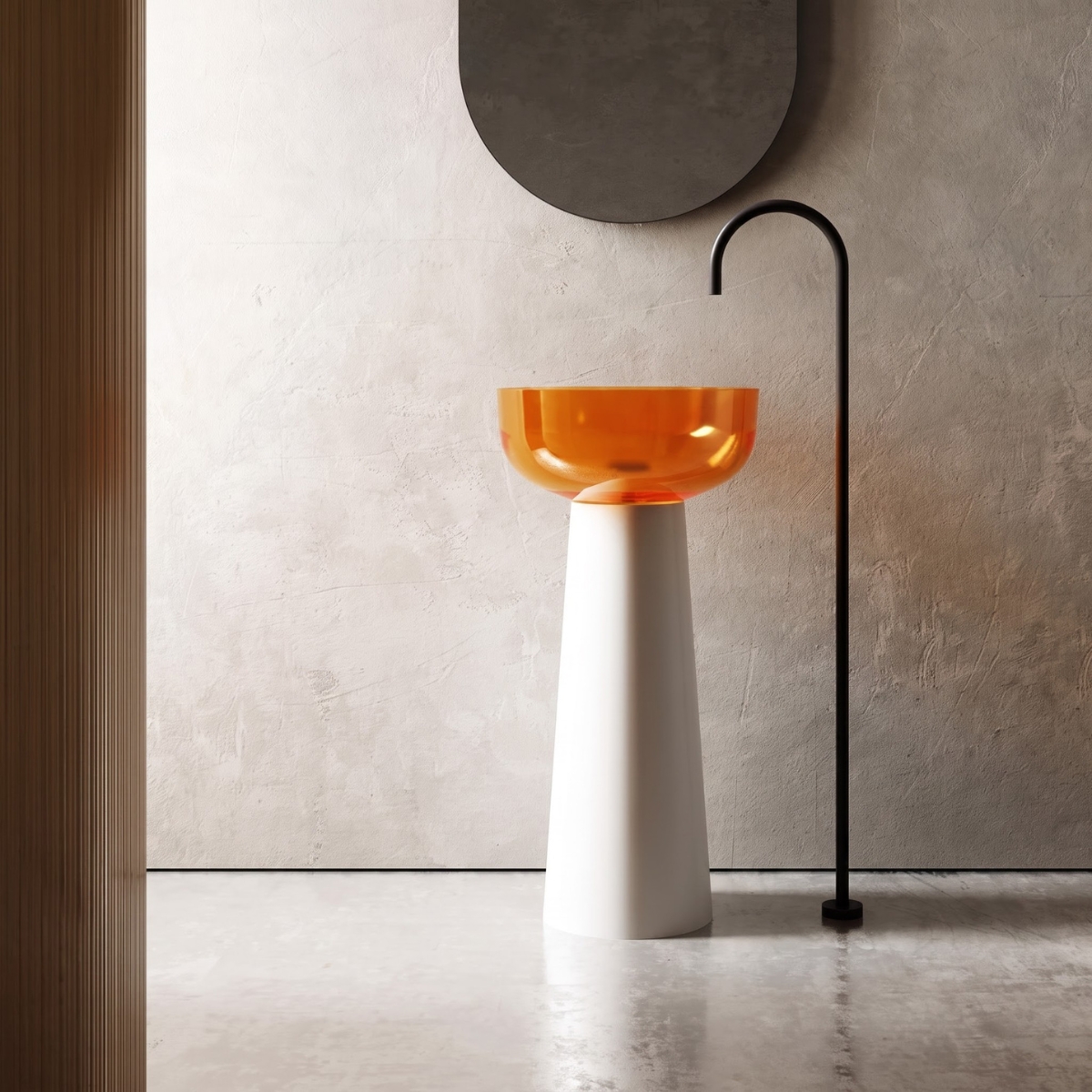 Lavabo trụ đặt sàn trong suốt NXB-Z323T