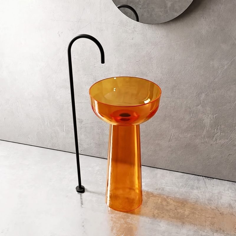 Lavabo trụ đặt sàn trong suốt NXB-Z323T