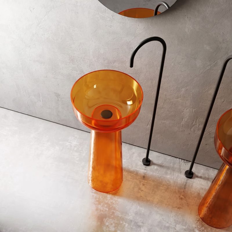 Lavabo trụ đặt sàn trong suốt NXB-Z323T