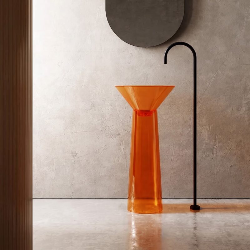 Lavabo trụ đặt sàn trong suốt NXB-Z325T