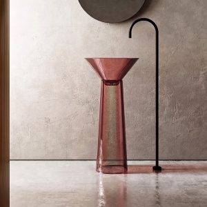 Lavabo trụ đặt sàn trong suốt NXB-Z325T