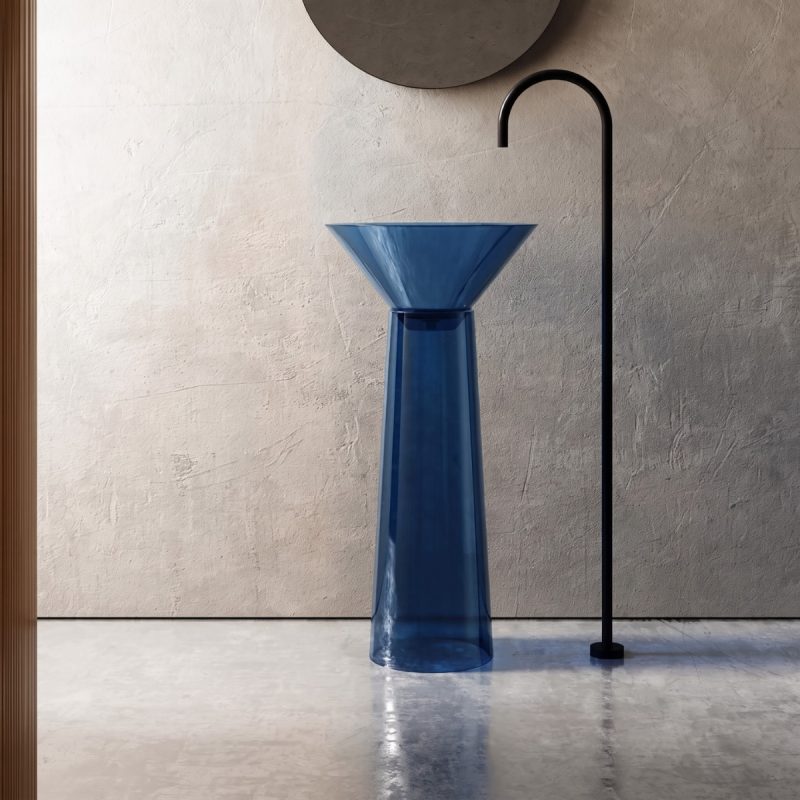 Lavabo trụ đặt sàn trong suốt NXB-Z325T