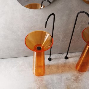 Lavabo trụ đặt sàn trong suốt NXB-Z325T