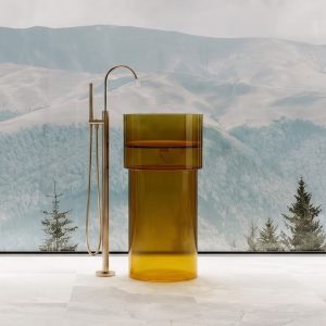 Lavabo trụ đặt sàn trong suốt NXB-Z351T
