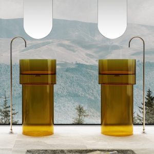 Lavabo trụ đặt sàn trong suốt NXB-Z351T