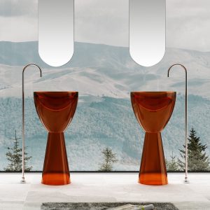 Lavabo trụ đặt sàn trong suốt NXB-Z361T