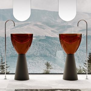 Lavabo trụ đặt sàn trong suốt NXB-Z361T
