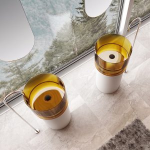 Lavabo trụ đặt sàn trong suốt NXB-Z351T