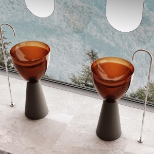 Lavabo trụ đặt sàn trong suốt NXB-Z361T