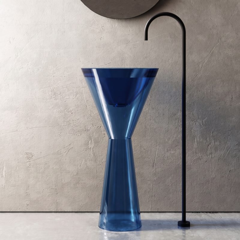 Lavabo trụ đặt sàn trong suốt NXB-Z362T