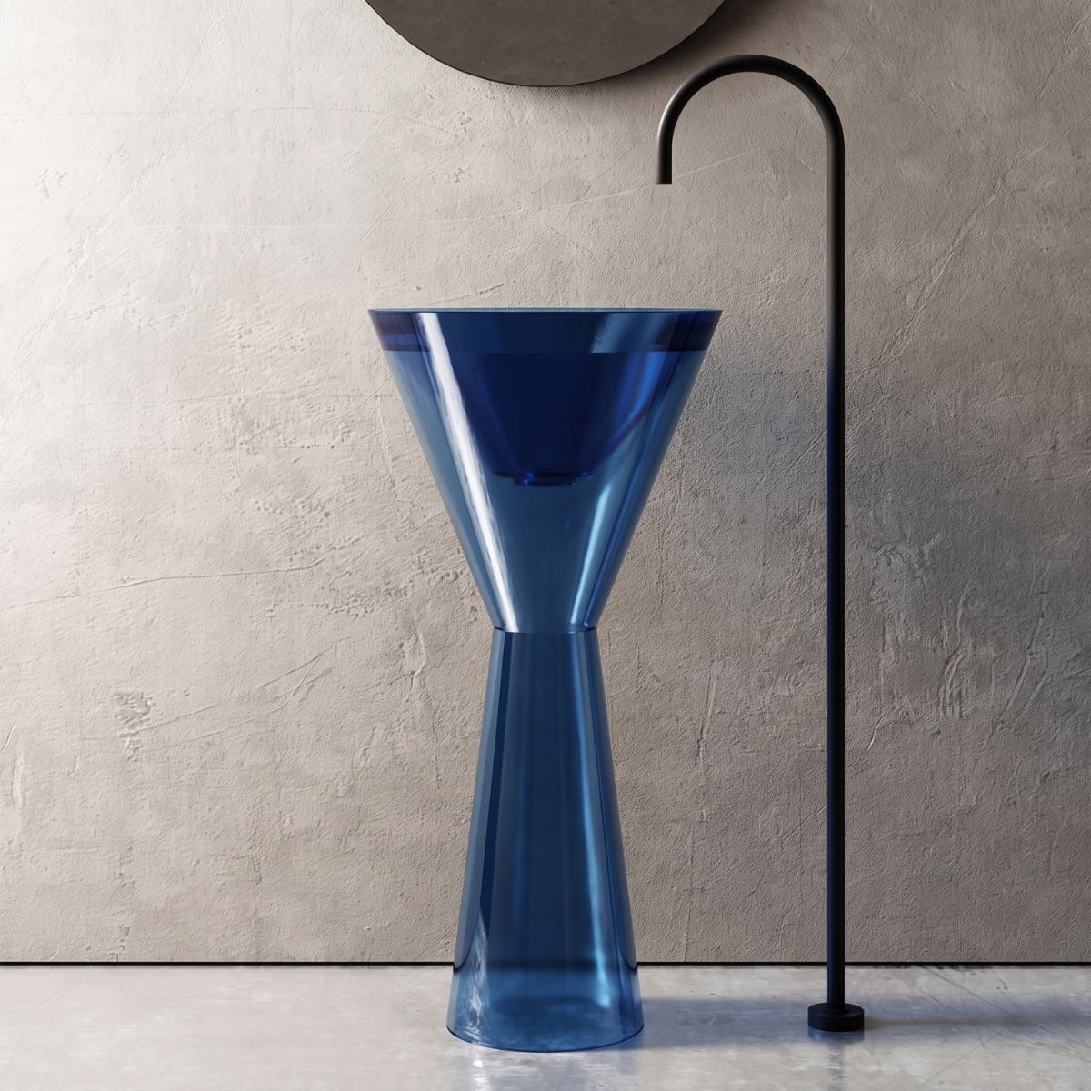 Lavabo trụ đặt sàn trong suốt NXB-Z362T