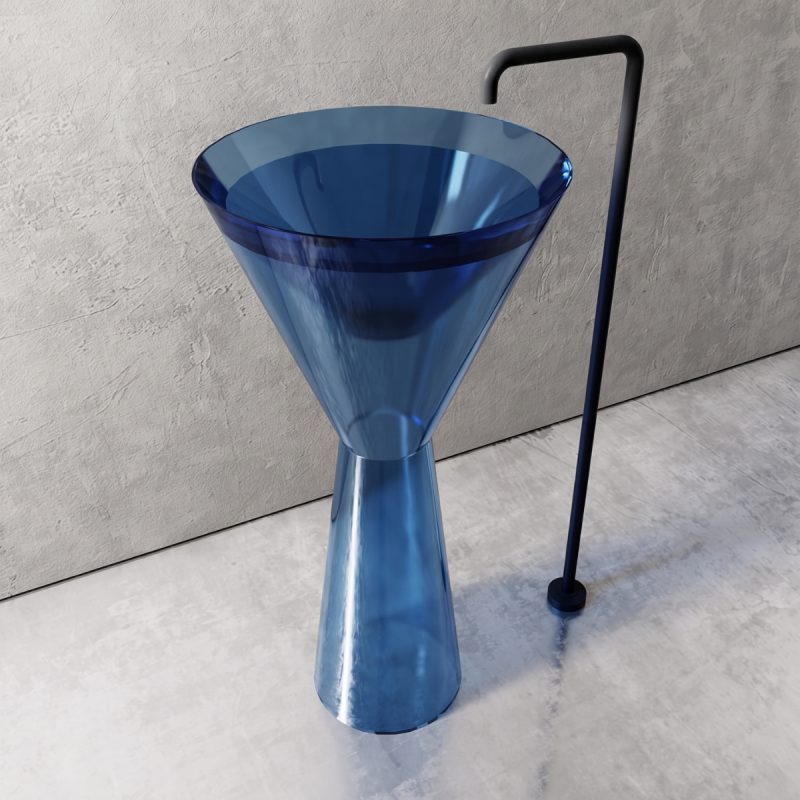 Lavabo trụ đặt sàn trong suốt NXB-Z362T