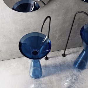 Lavabo trụ đặt sàn trong suốt NXB-Z362T