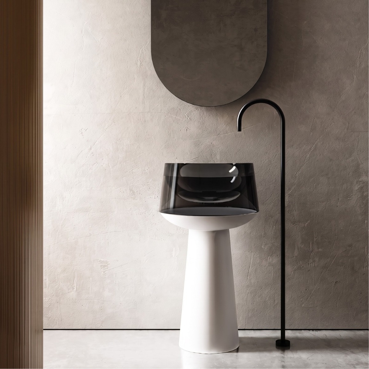 Lavabo trụ đặt sàn trong suốt NXB-Z363T