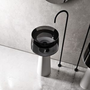 Lavabo trụ đặt sàn trong suốt NXB-Z363T