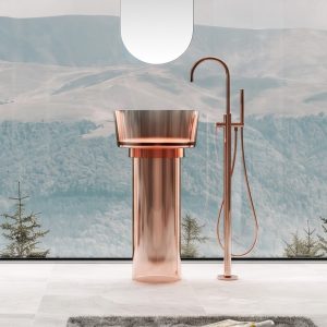 Lavabo trụ đặt sàn trong suốt NXB-Z368T