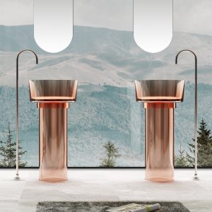 Lavabo trụ đặt sàn trong suốt NXB-Z368T