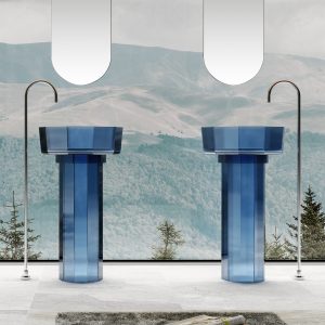 Lavabo trụ đặt sàn trong suốt NXB-Z369T