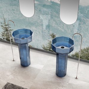 Lavabo trụ đặt sàn trong suốt NXB-Z369T