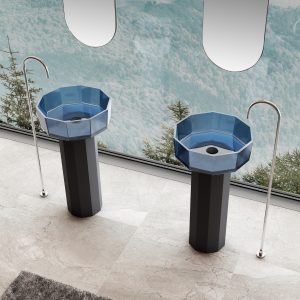 Lavabo trụ đặt sàn trong suốt NXB-Z369T