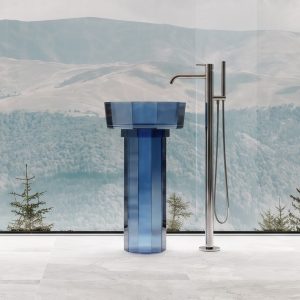 Lavabo trụ đặt sàn trong suốt NXB-Z369T