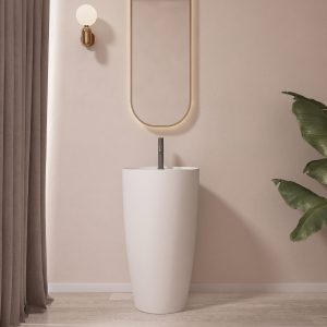Lavabo trụ đứng đặt sàn Solid Surface NXB-Z213