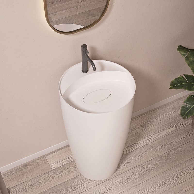 Lavabo trụ đặt sàn Solid Surface NXB-Z213