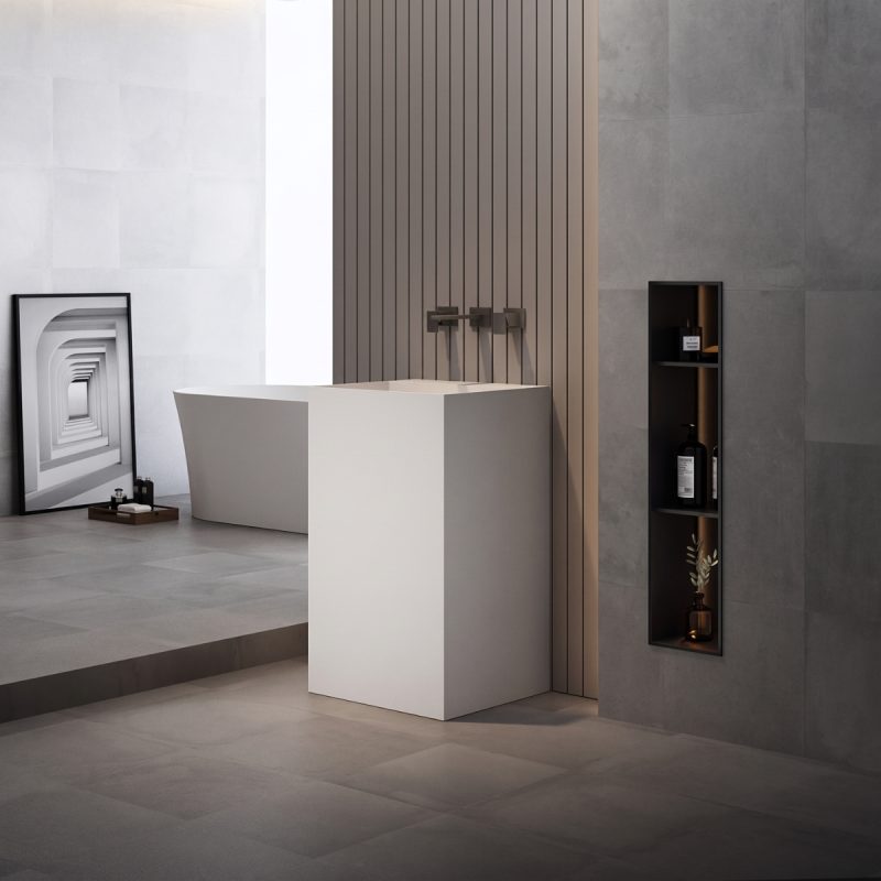 Lavabo trụ đặt sàn Solid Surface NXB-Z226