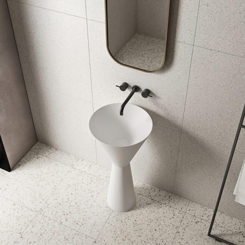 Lavabo trụ đặt sàn Solid Surface NXB-Z362