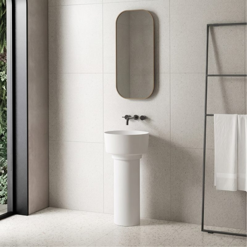 Lavabo trụ đặt sàn Solid Surface NXB-Z368