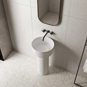 Lavabo trụ đứng đặt sàn Solid Surface NXB-Z368