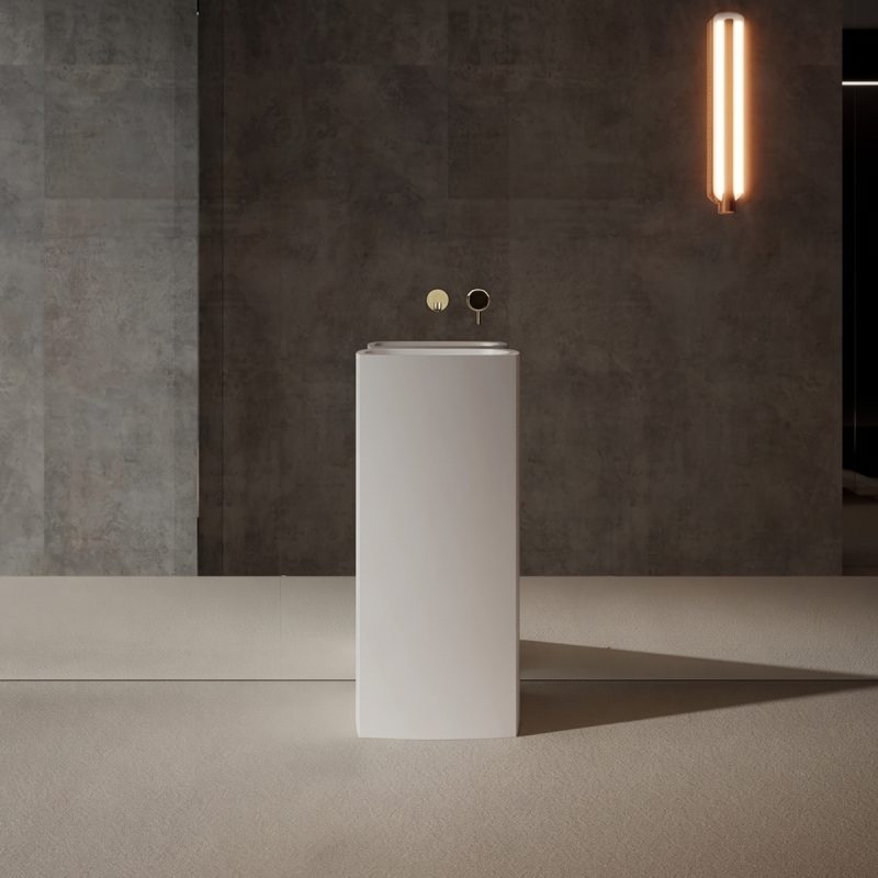 Lavabo trụ đặt sàn Solid Surface NXB-Z801
