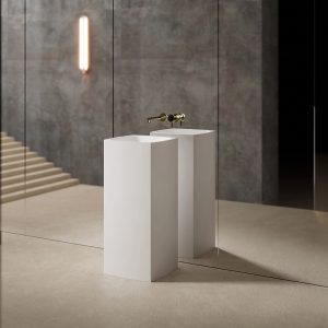 Lavabo trụ đứng đặt sàn Solid Surface NXB-Z801