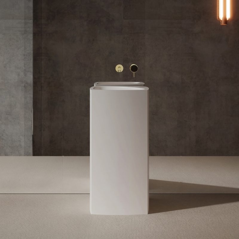 Lavabo trụ đặt sàn Solid Surface NXB-Z802